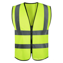 Custom Logo Verkehr Road Working Highlight Highlight Reflective Safety Weste Kleidung mit Zipper Road Workers Sicherheitsbekleidung Konstruktion